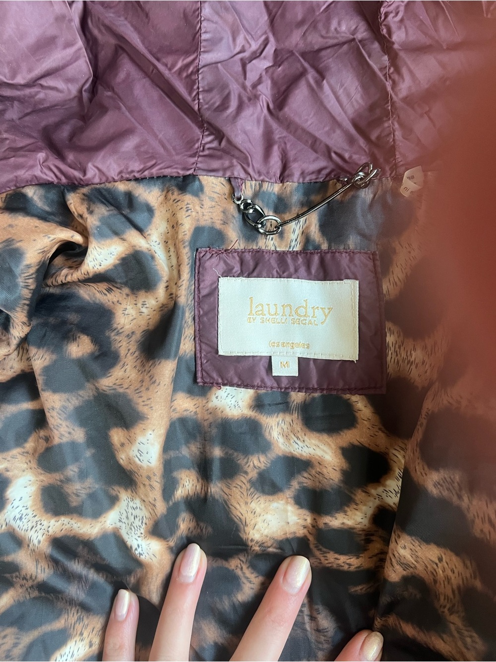 Laundry By Shelli Segal Mauve Quilted Jacket with Leopard-Print Lining